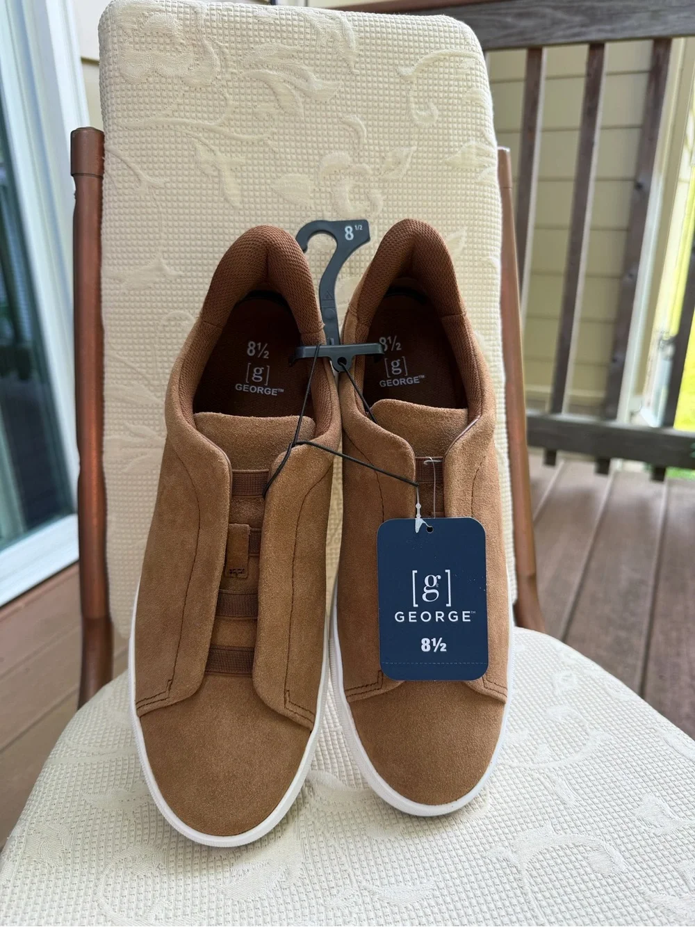 George Men’s Brown Faux Suede Slip-On Sneakers US 8.5 / UK 7.5 NWT